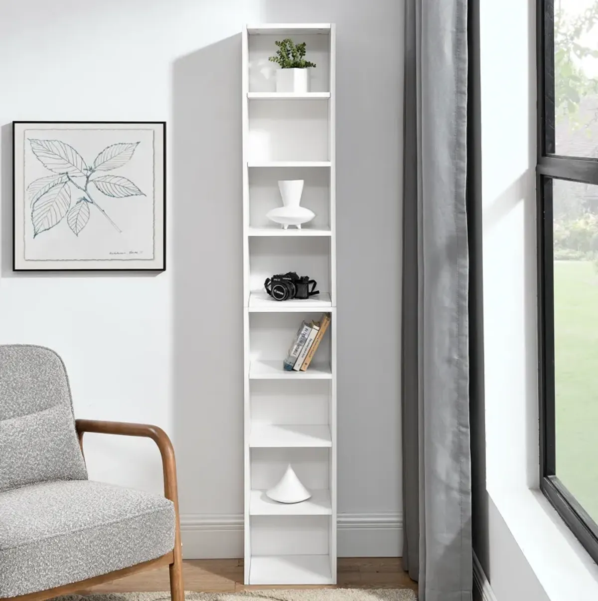 70.9 in.Tall Wood 4-Shelf Standard Bookcase with Shelves (Set of 2)