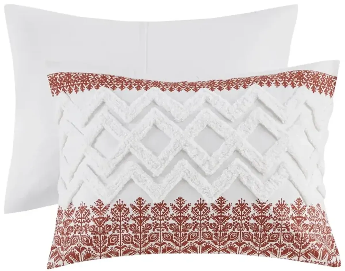 Gracie Mills Robbins Chenille Tufted 3-Piece Cotton Duvet Cover Set