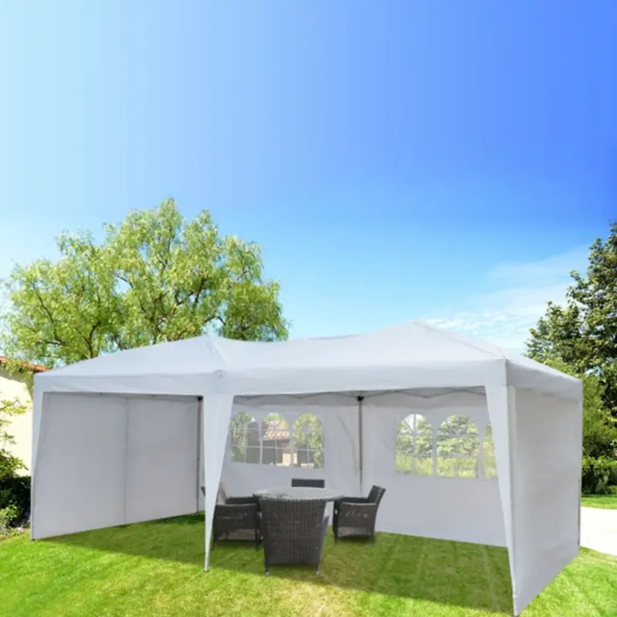 Portable Folding Tent with Two Windows, Weather-Resistant Shelter for Outdoor Activities