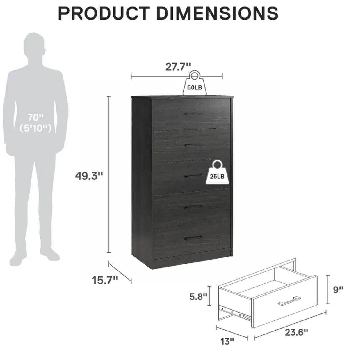 BrEZ Build Pearce 4 Drawer Dresser