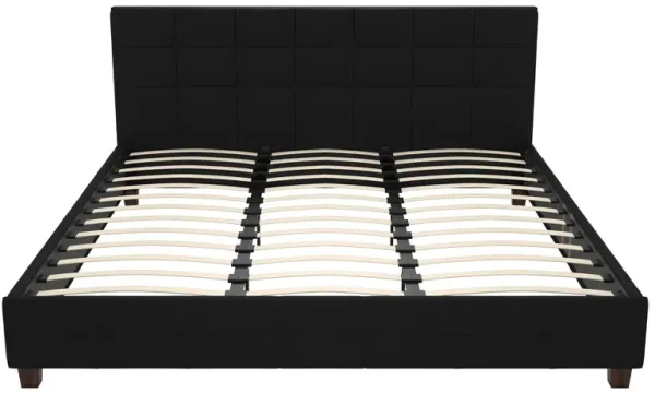 Ryder Black Linen Upholstered Bed