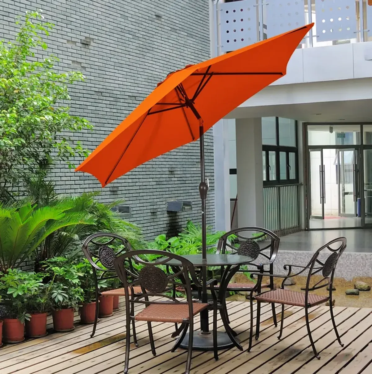 10 Feet Outdoor Patio Umbrella with Tilt Adjustment and Crank