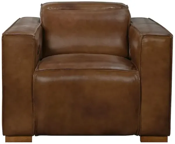 Riseholme Reclining Lounge Chair in Tan Full-Leather