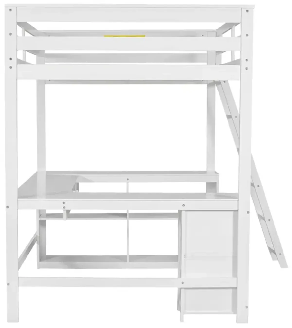 Merax Loft Bed with Desk  and Storage Shelves