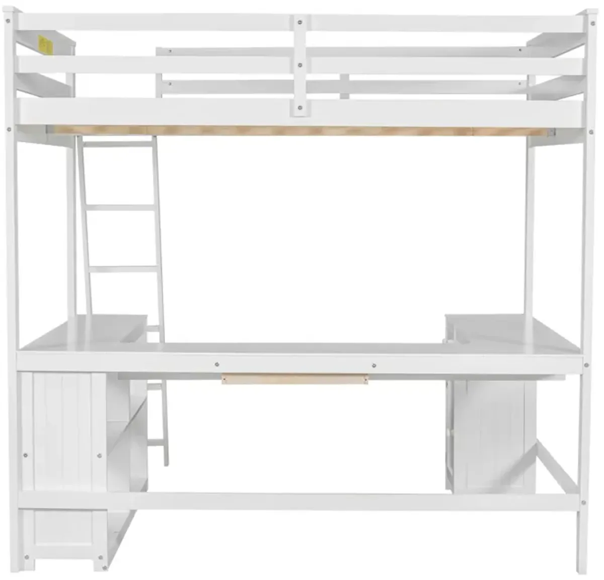 Merax Loft Bed with Desk  and Storage Shelves