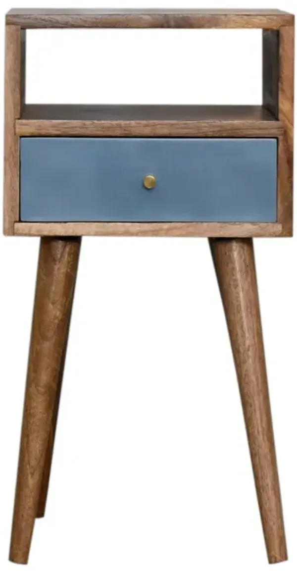 Mini Blue Hand Painted 1 Drawer Nightstand