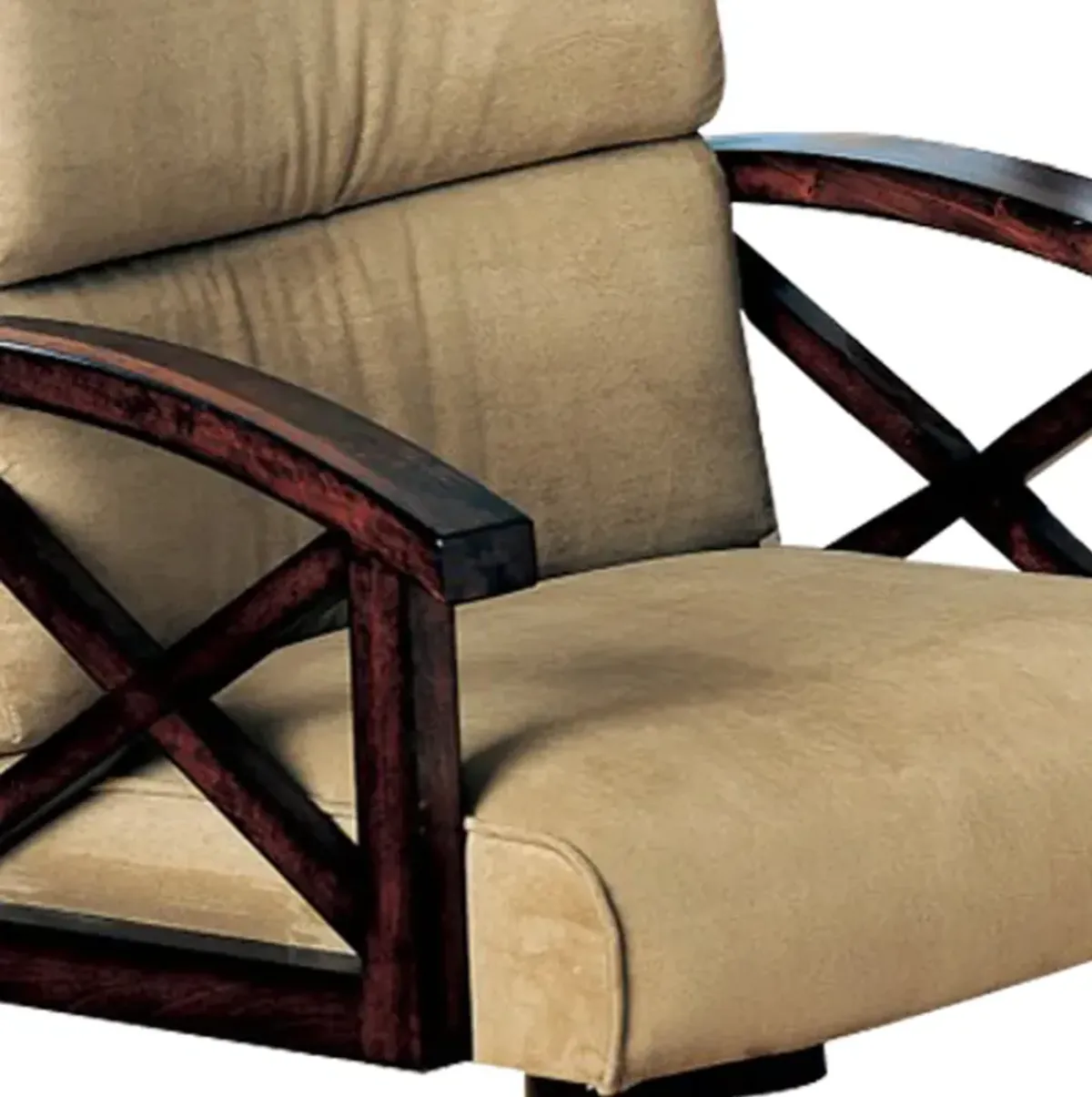 Snug  Upholstered Arm Game Chair , Brown - Benzara