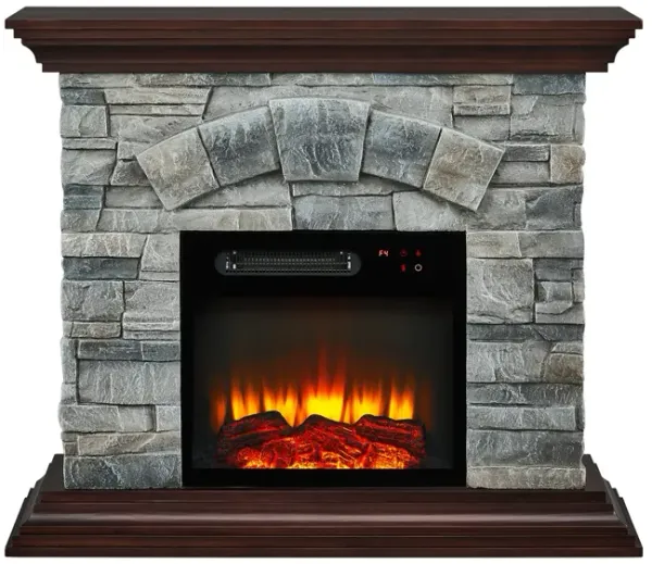 FESVITO 40 in. Faux Stone Freestanding Electric Fireplace