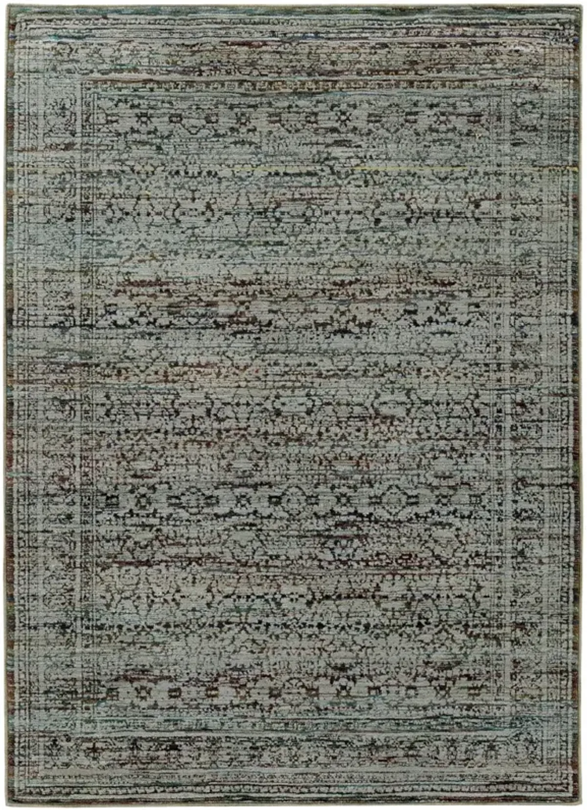 3 X 5 Blue And Purple Oriental Power Loom Stain Resistant Area Rug
