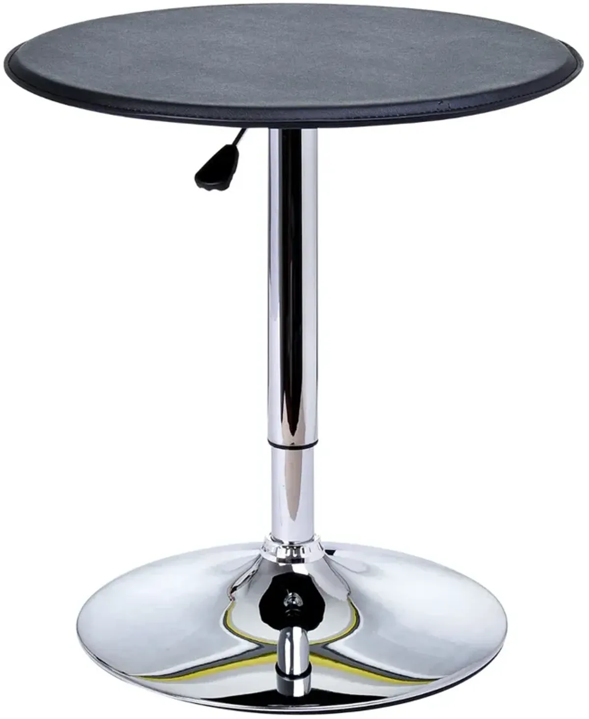 Sleek Home Bar Addition: 25" Round Adjustable Chrome/Black Bistro Table