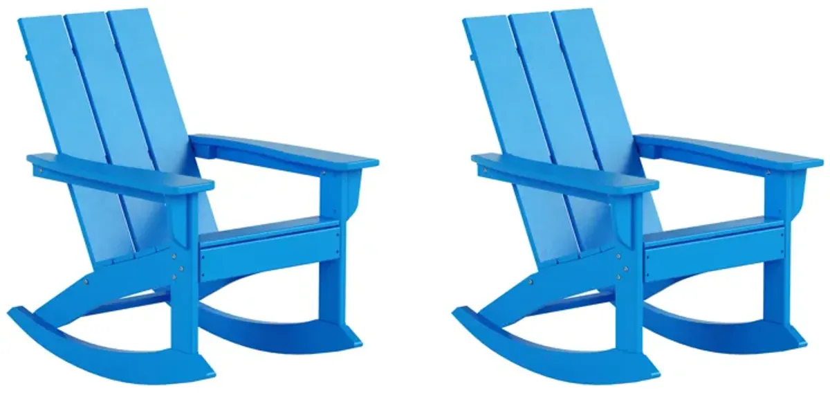 WestinTrends Modern Adirondack Outdoor Rocking Chair (Set of 2)