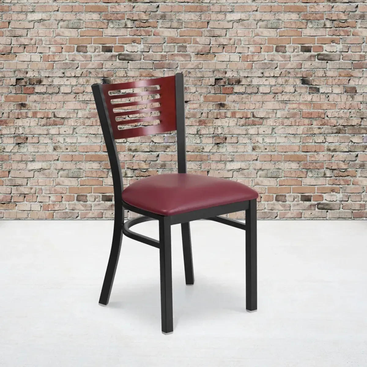 Bk/Mah Slat Chair- Seat