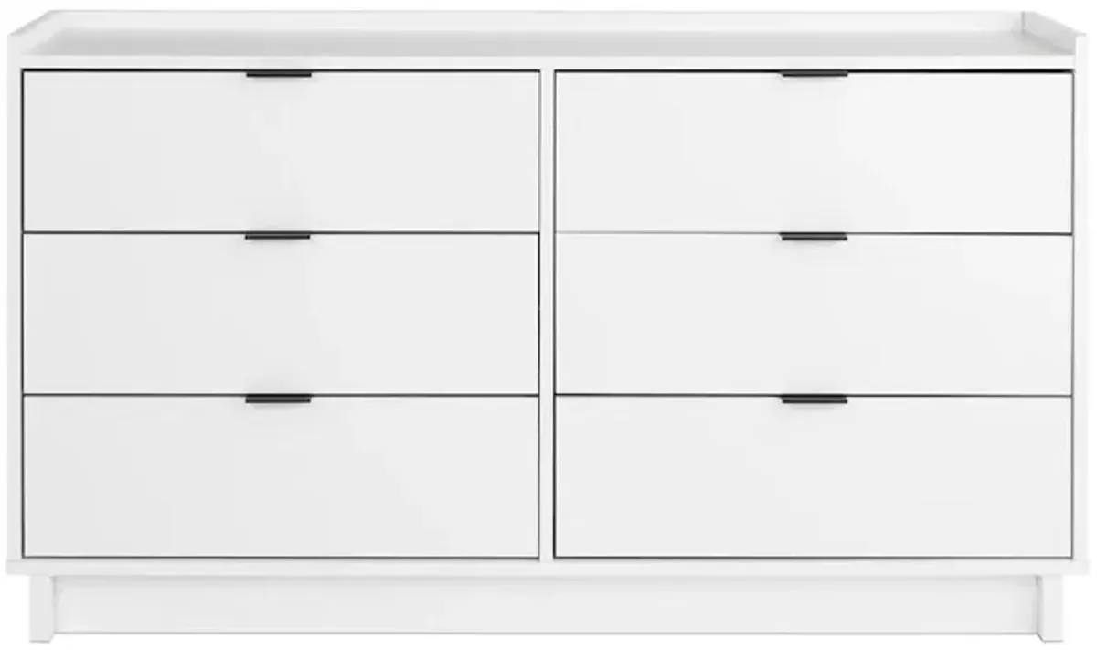 Prepac Simply Modern White 6 Drawer 52.5 W Dresser