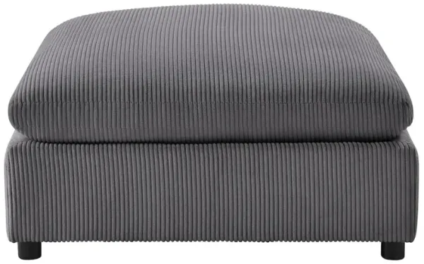Casella Charcoal Corduroy Ottoman
