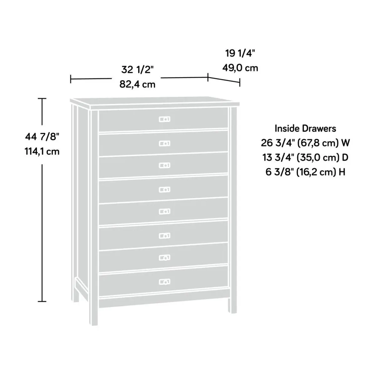 Sauder Cottage Road 4 Drawer Chest Sw/Lo