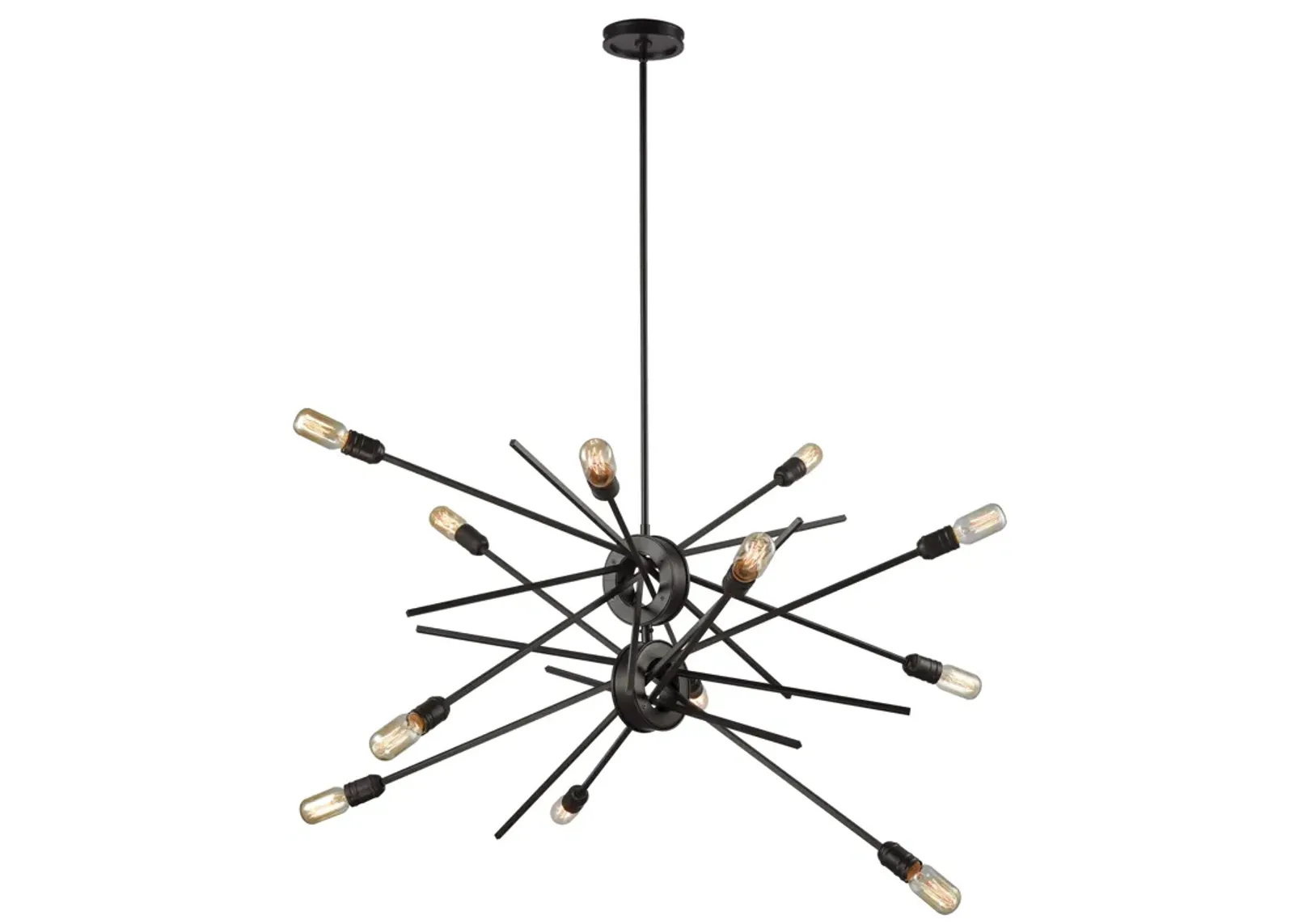 Xenia 42" Wide 12 Light Chandelier in Black