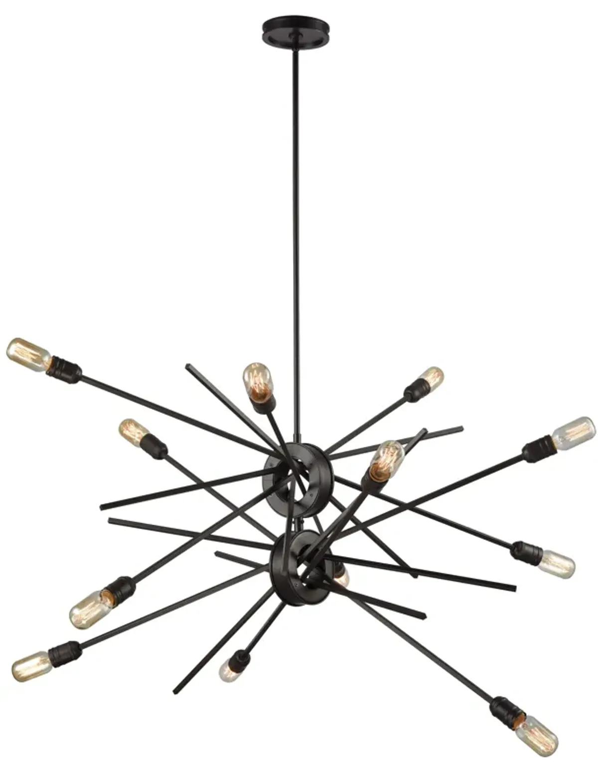 Xenia 42" Wide 12 Light Chandelier in Black