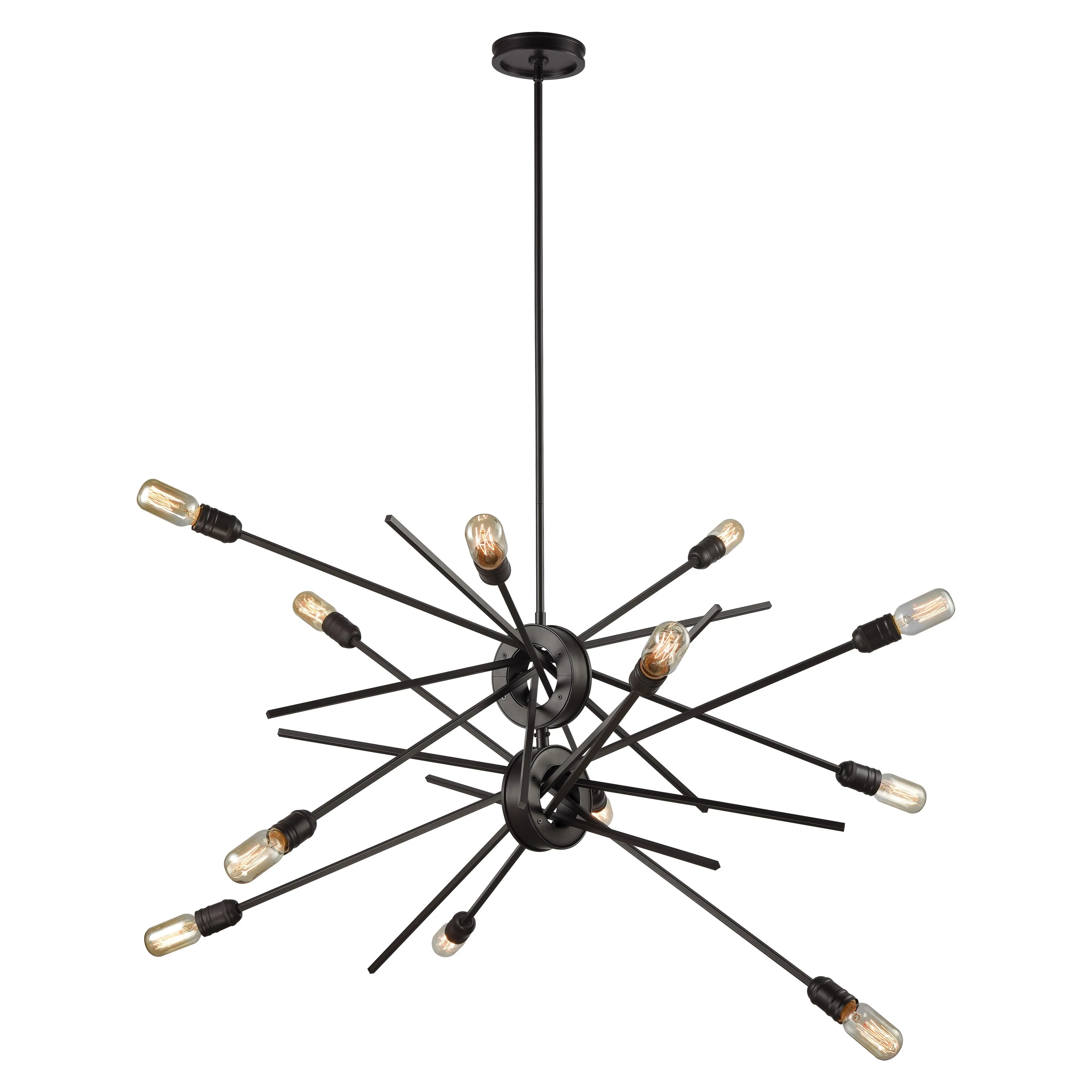 Xenia 42" Wide 12 Light Chandelier in Black