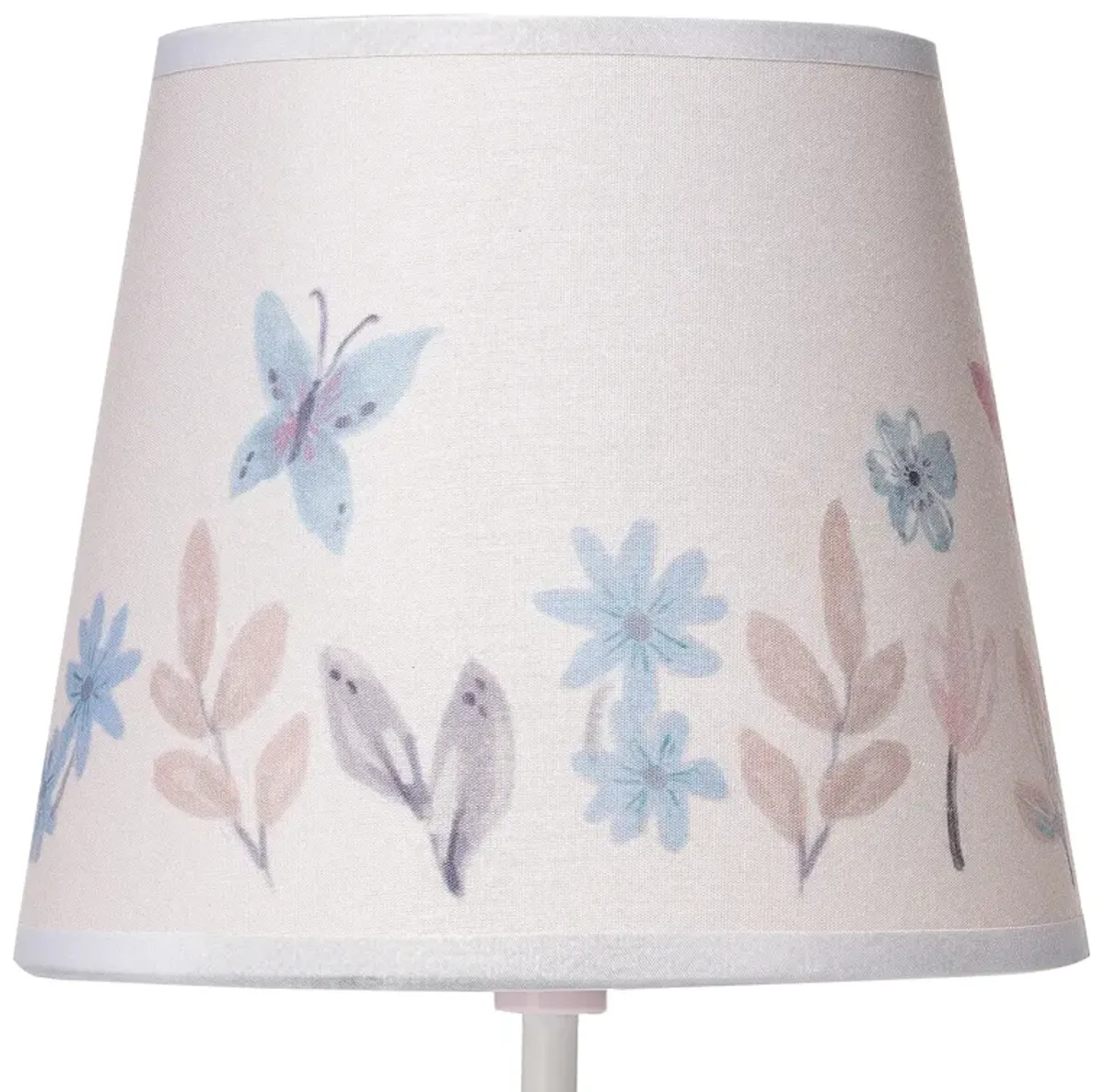 Lambs & Ivy Baby Blooms Pink Butterfly Nursery Lamp with Floral Shade & Bulb