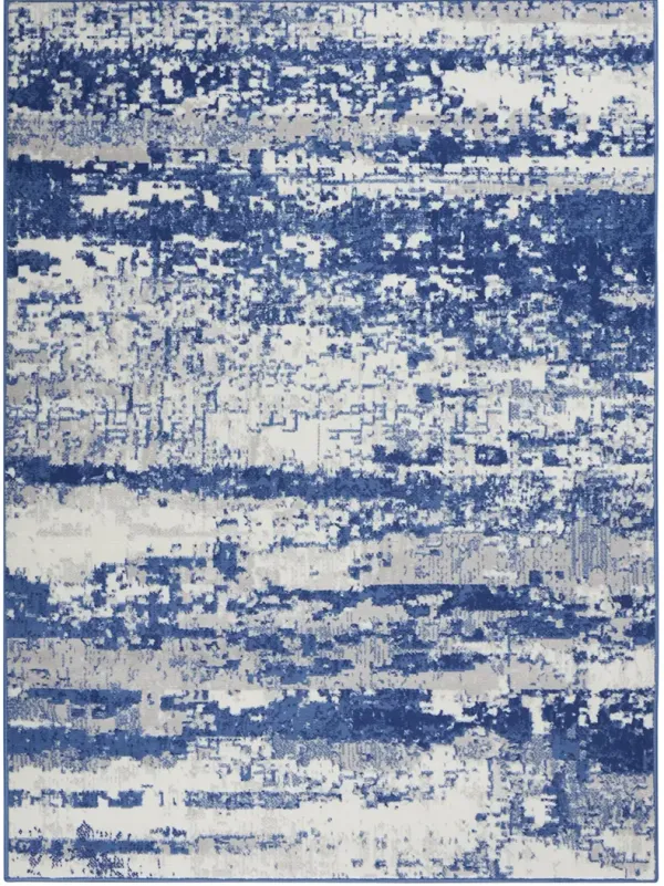 Whimsicle WHS06 Ivory/Navy 4' x 6' Rug