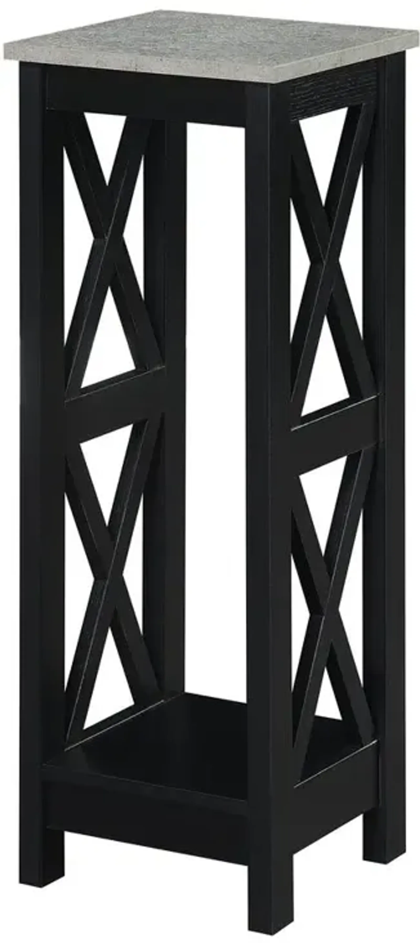 Convenience Concepts Oxford 2 Tier Tall Plant Stand Cement/Black