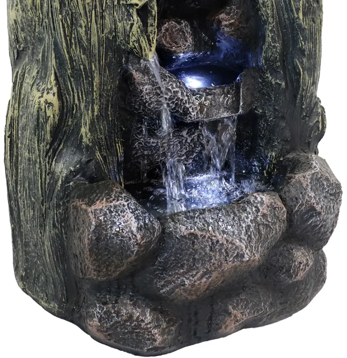 Sunnydaze Cavern of Mystery Waterfall Fountain with LED Lights - 28 in