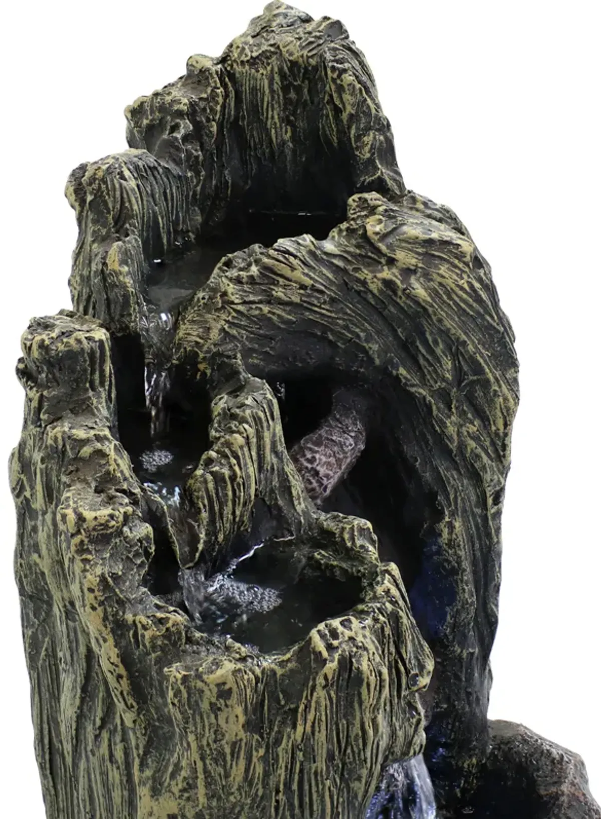 Sunnydaze Cavern of Mystery Waterfall Fountain with LED Lights - 28 in