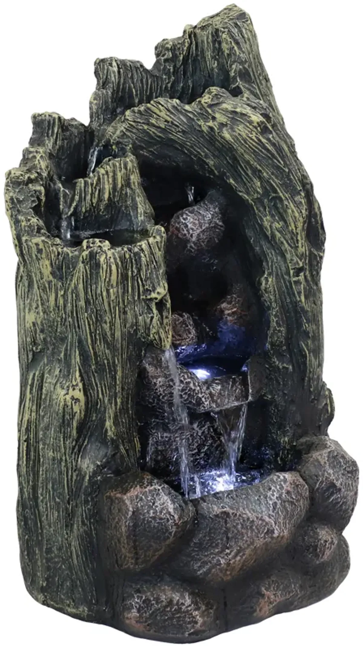 Sunnydaze Cavern of Mystery Waterfall Fountain with LED Lights - 28 in