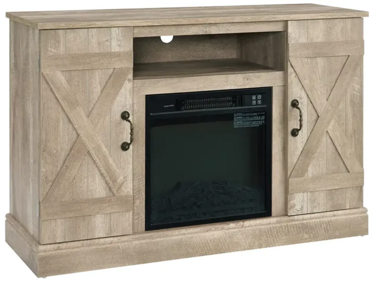 Farmhouse TV Stand with Fireplace Insert