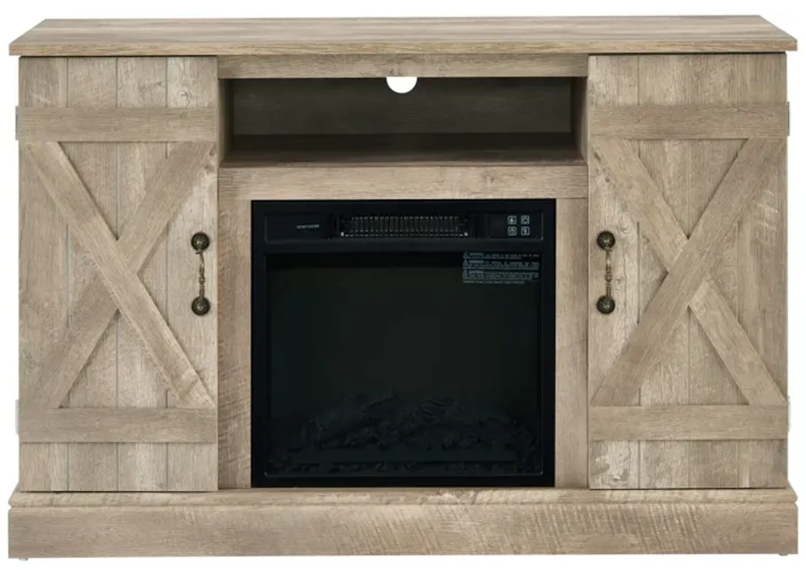 Farmhouse TV Stand with Fireplace Insert