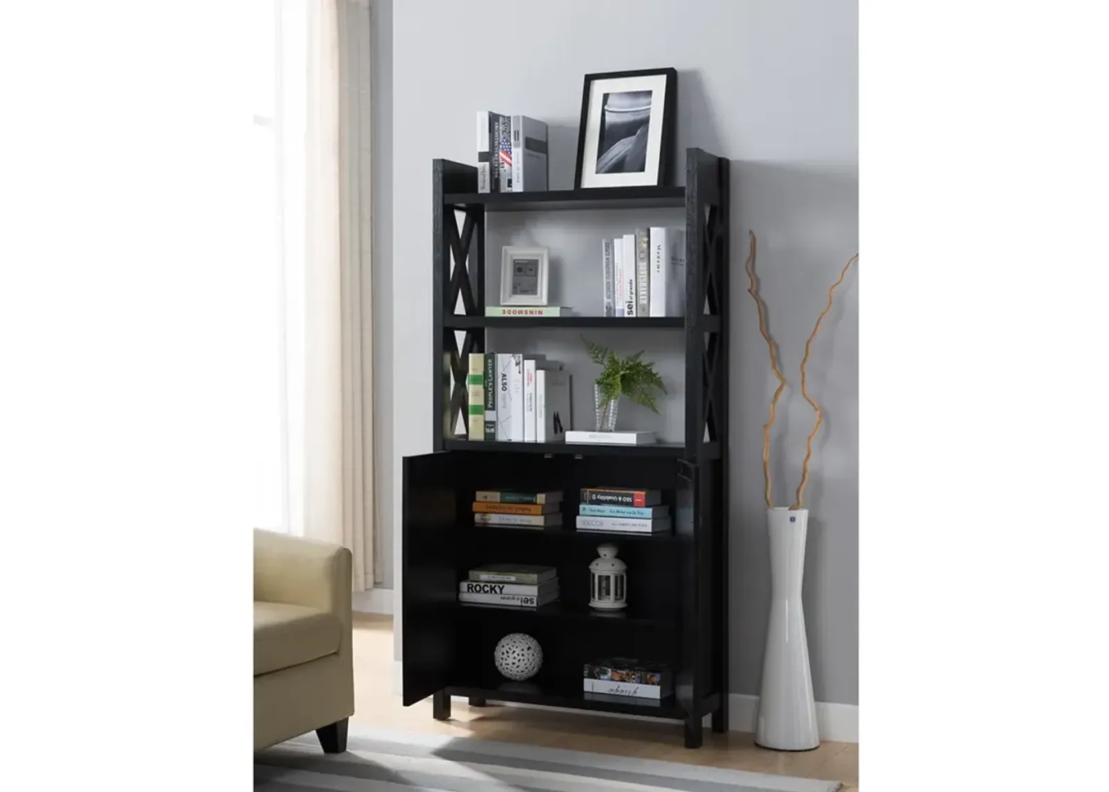 Bookcase Black for Home or Office Use