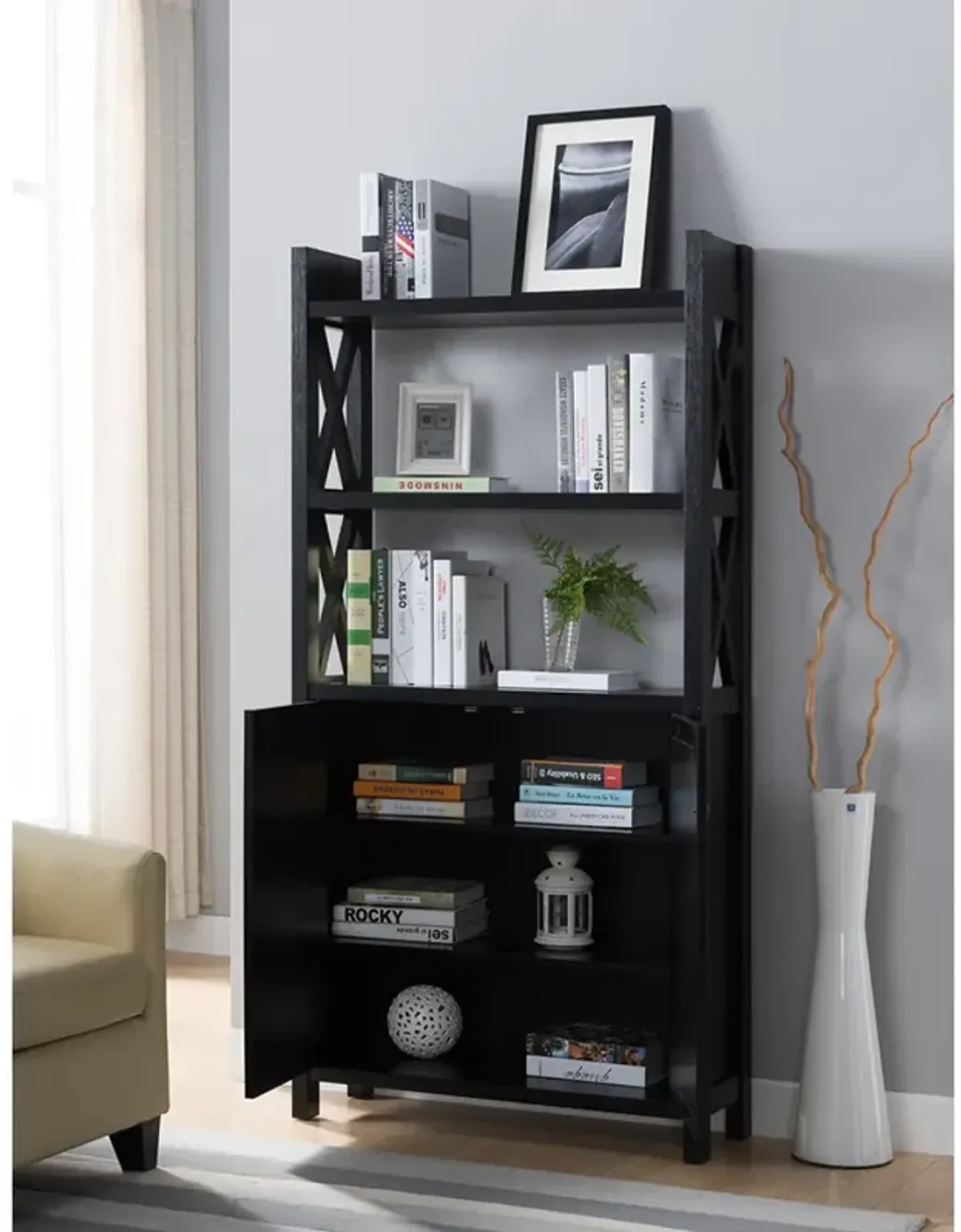 Bookcase Black for Home or Office Use