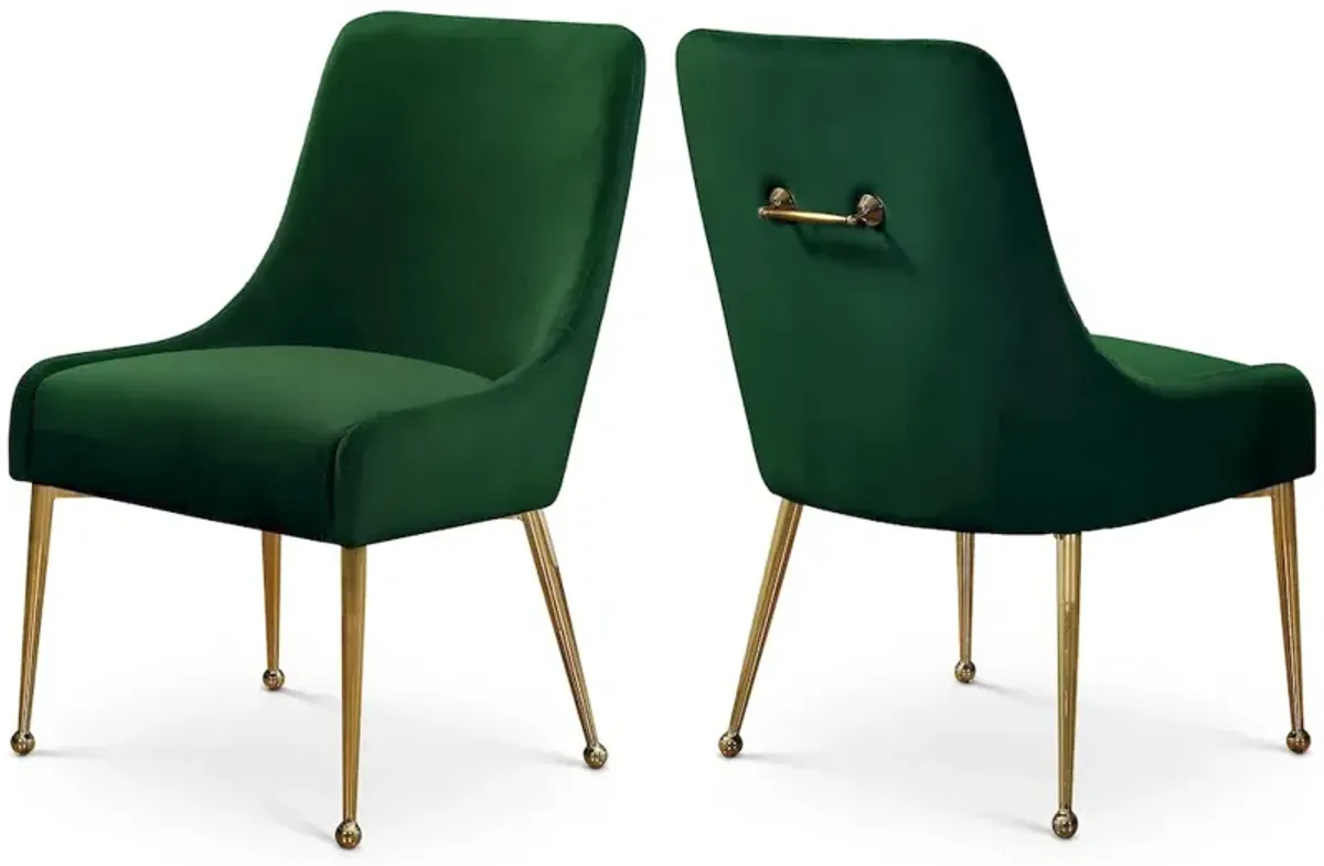 Meridian Furniture Owen Green Velvet Dining Chair, Set of 2