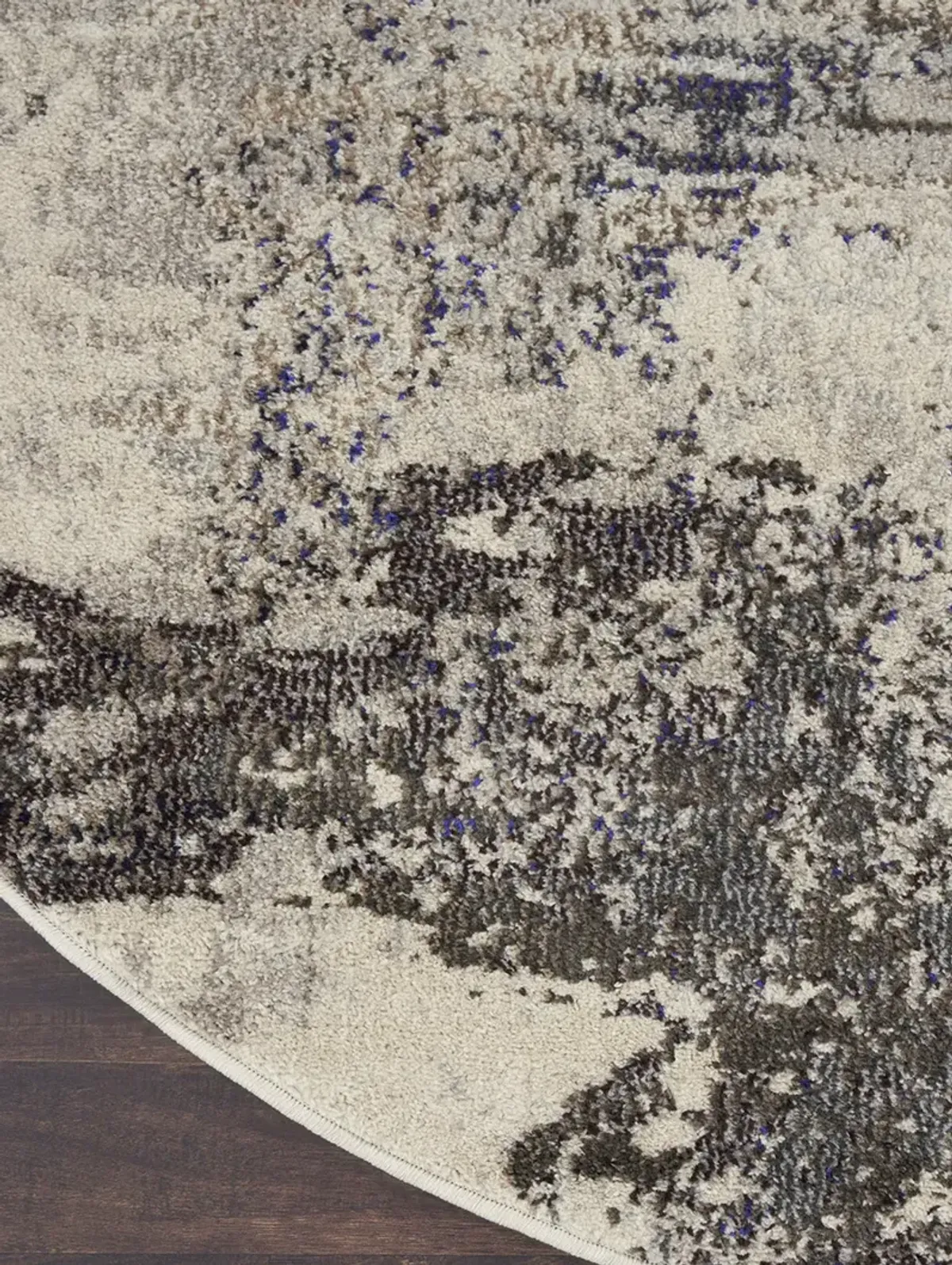 Celestial CES02 Ivory/Gray 5'3" x Round Rug