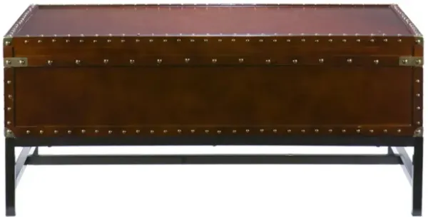 Hivvago 42" Brown Manufactured Wood And Metal Rectangular Coffee Table