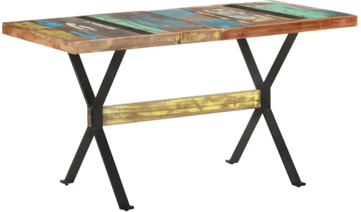 vidaXL Dining Table 55.1"x27.6"x29.9" Solid Reclaimed Wood