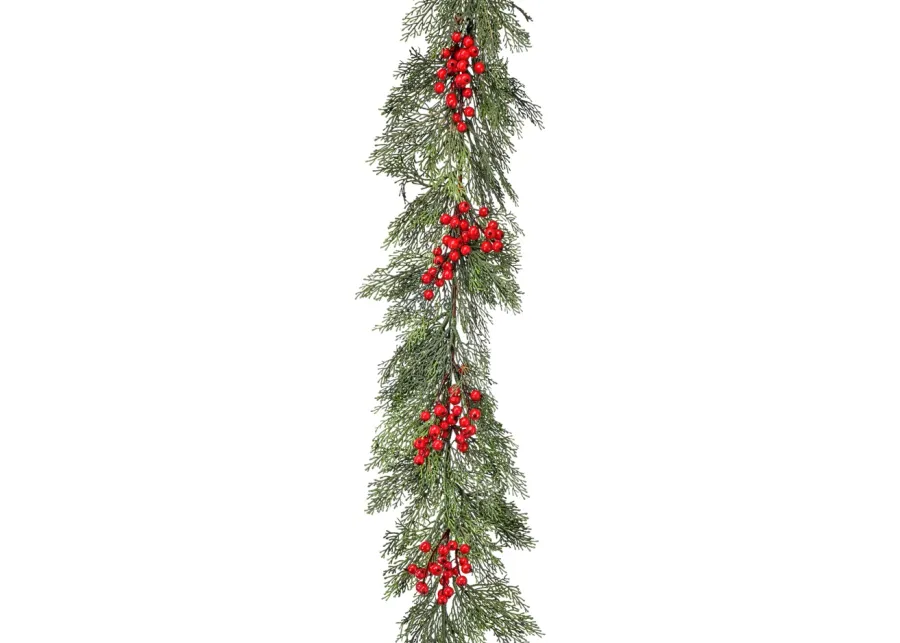 6' x 8" Cedar and Berry Artificial Christmas Garland  Unlit