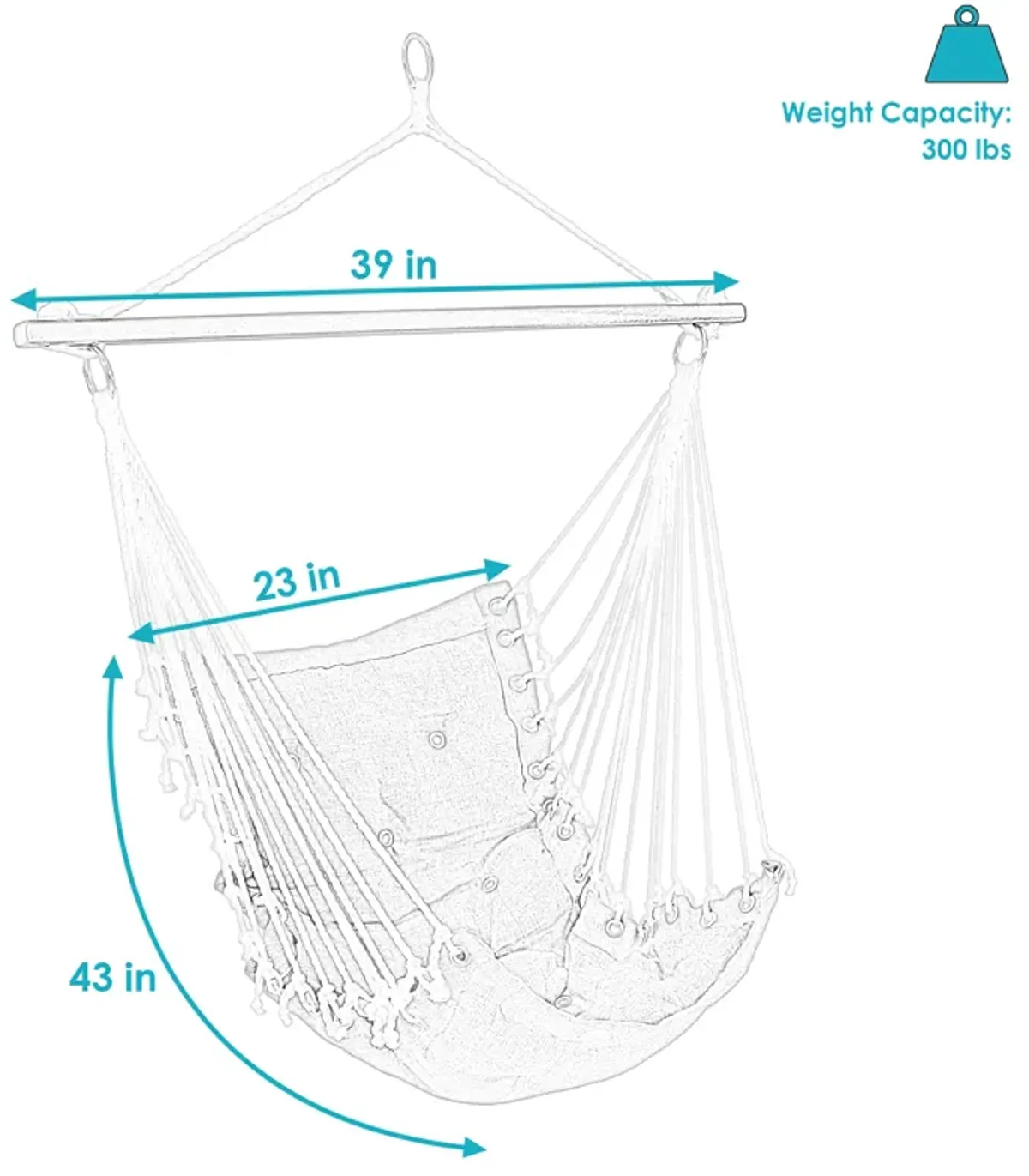 Sunnydaze Polyester Fabric Victorian Hammock Chair with Cushion