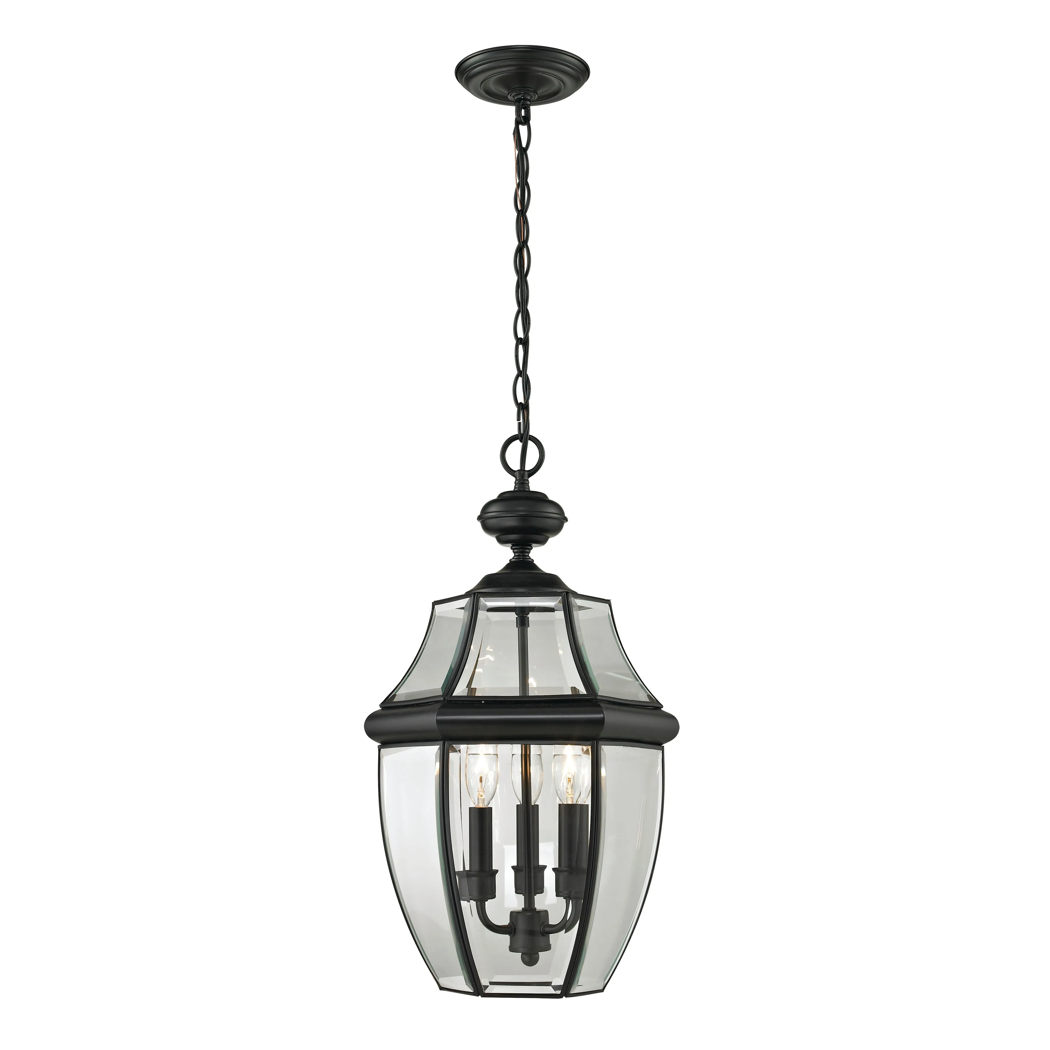 Ashford 12'' Wide 3-Light Black Outdoor Pendant