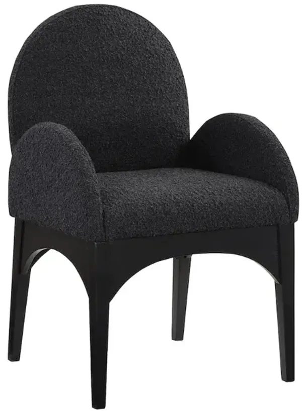 Meridian Furniture Waldorf Black Boucle Fabric Dining Chair