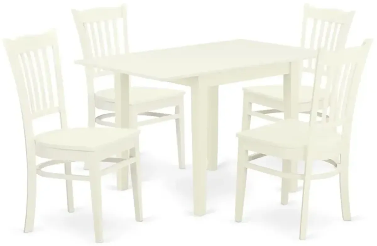 Dining Room Set Linen White, NDGR5-LWH-W