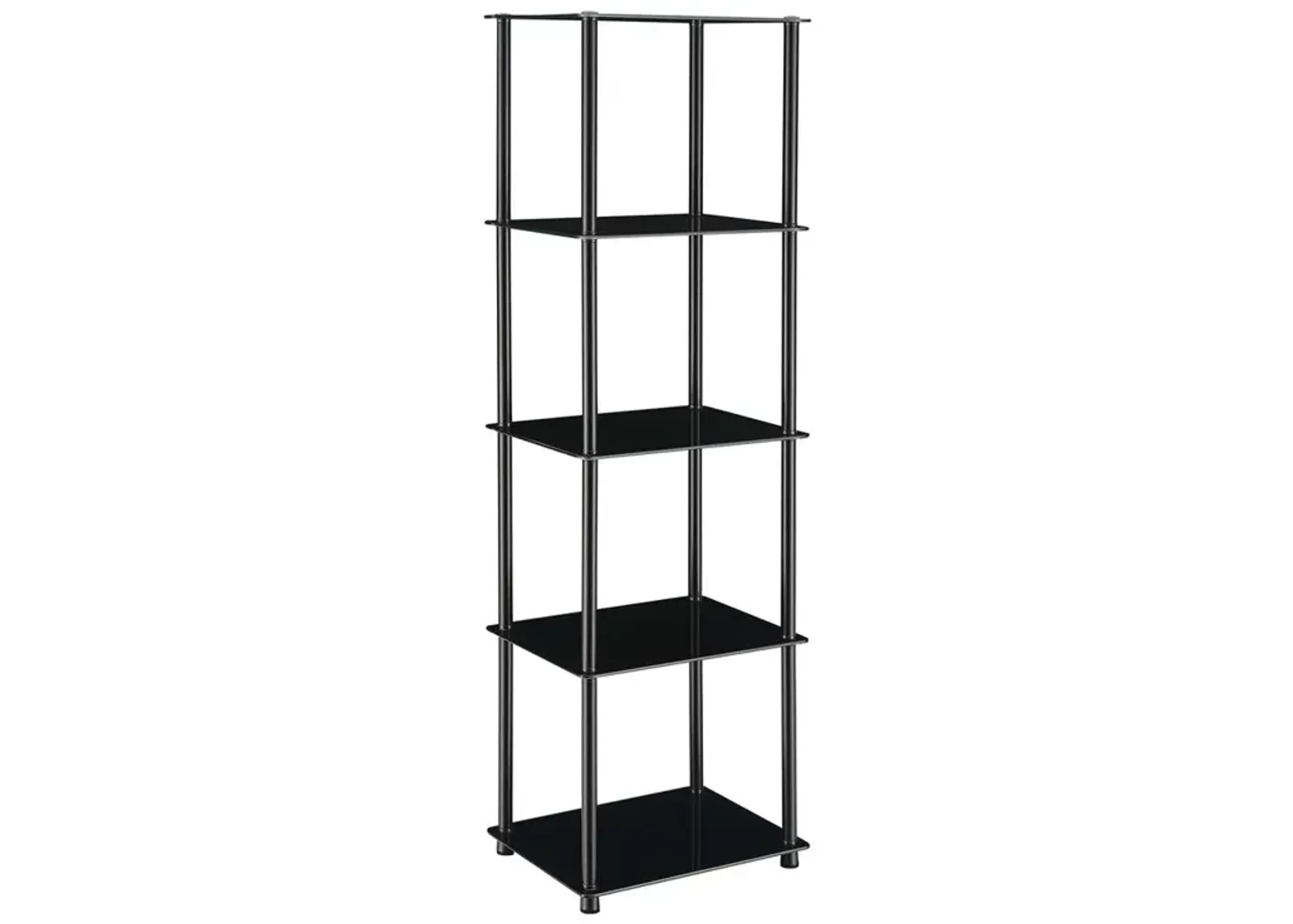 Convenience Concepts Designs2Go Classic Glass 5 Tier Tower, Black Glass