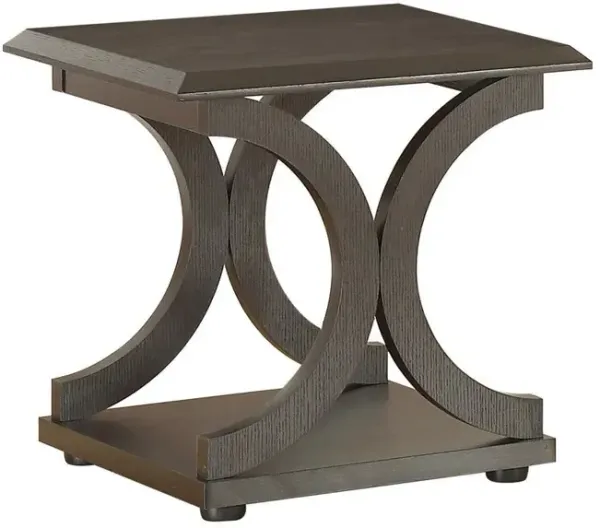 Shelly C-shaped Base End Table Cappuccino