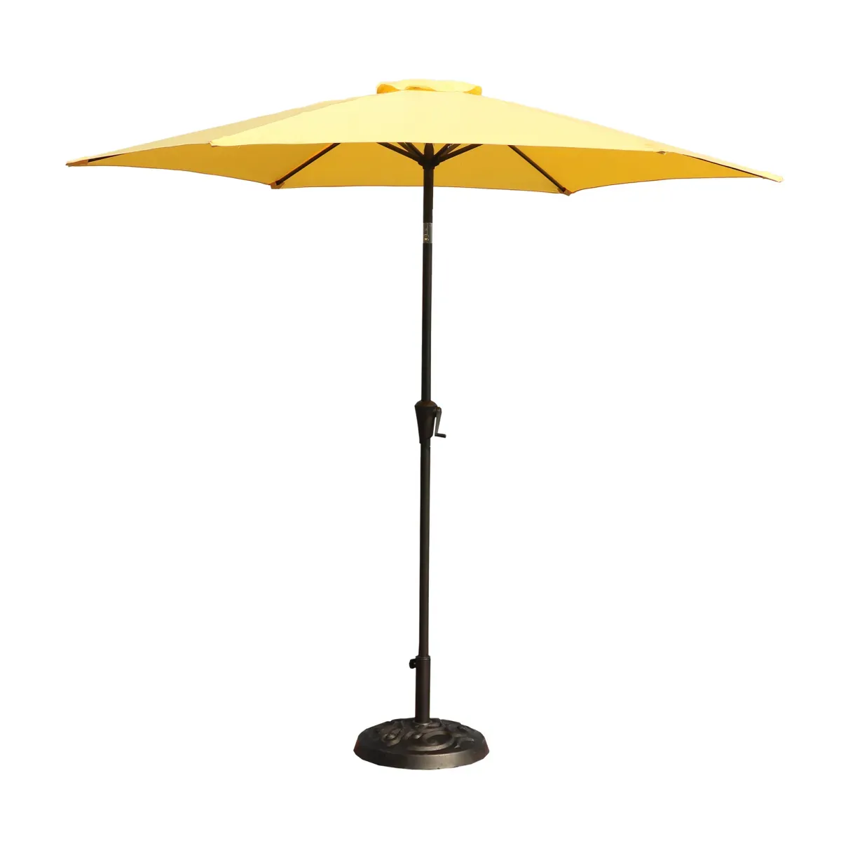 8.8 ft Aluminum Patio Umbrella with Resin Base, Yellow