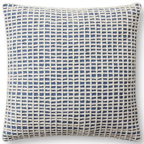 PLL0119 Blue/Ivory 18''x18'' Down Pillow