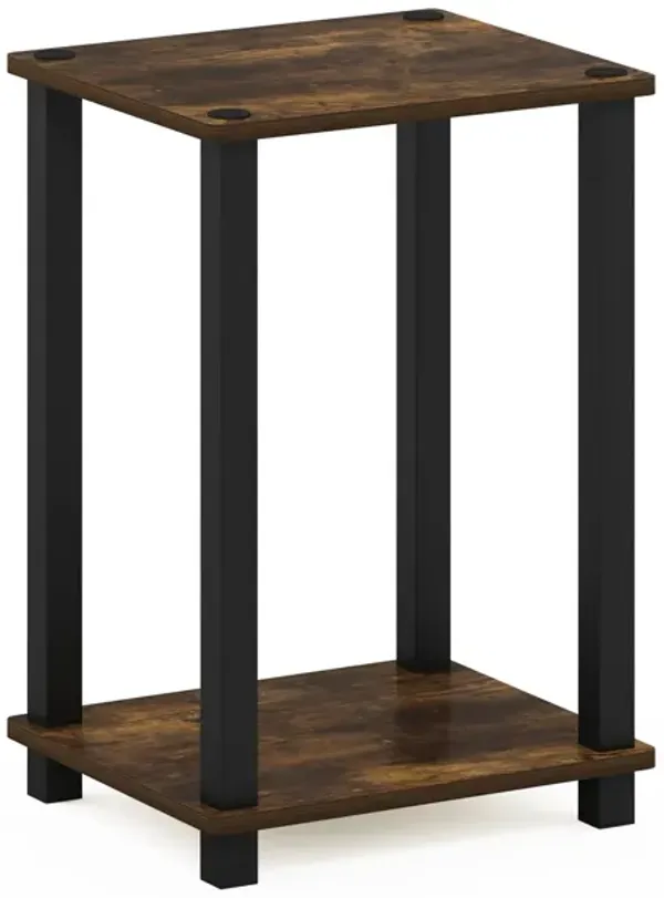 Furinno Simplistic End Table, 2-Pack, Amber Pine/Black