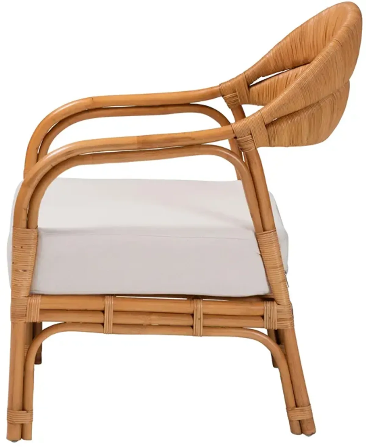 bali & pari Marisa Bohemian Light Honey Rattan Arm Chair