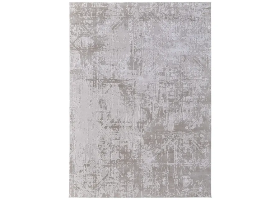 Prasad 39NAF 8' x 11' Ivory/Taupe/Silver Rug