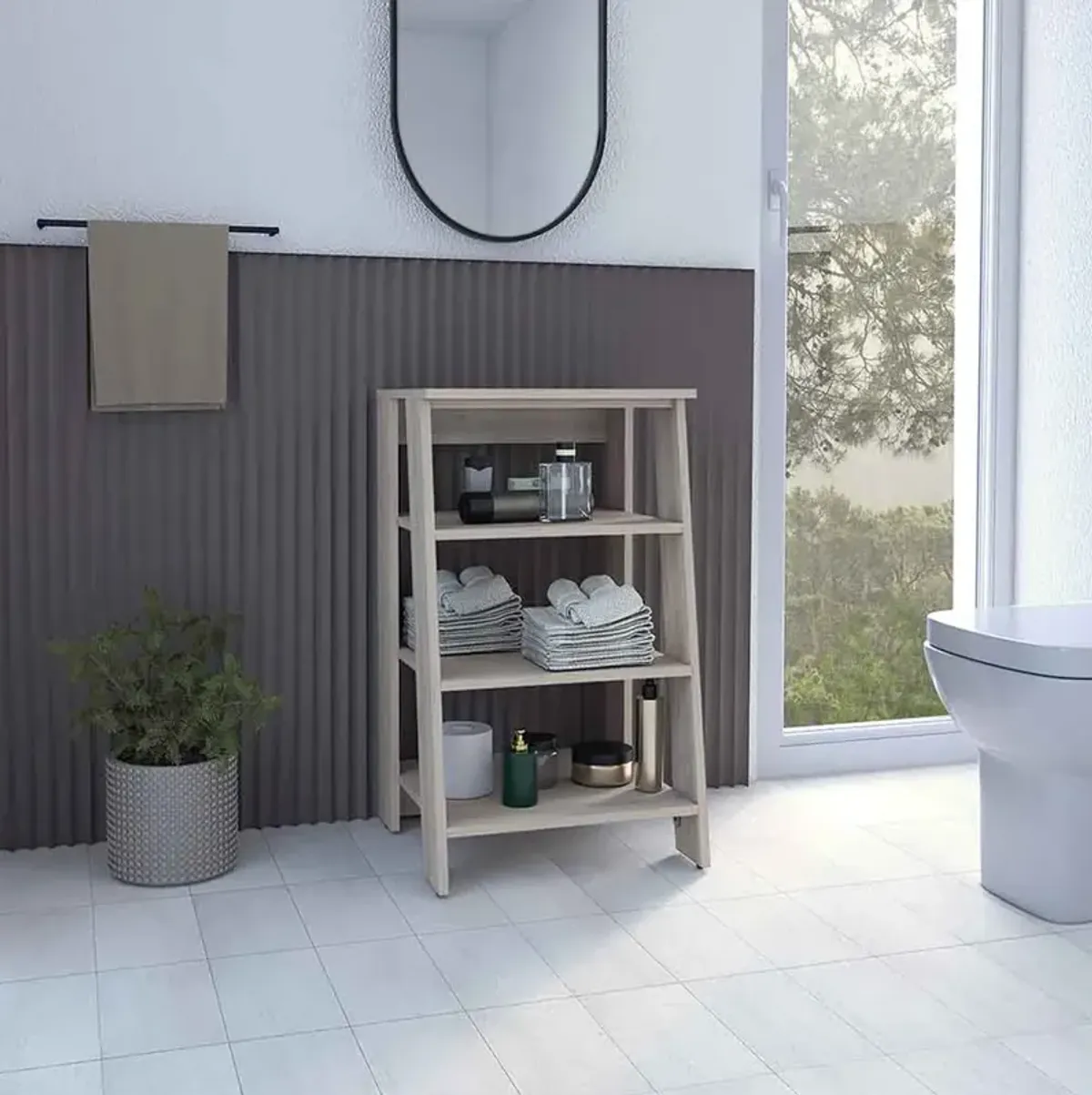 Linen Cabinet Jenne, Bathroom, Light Gray