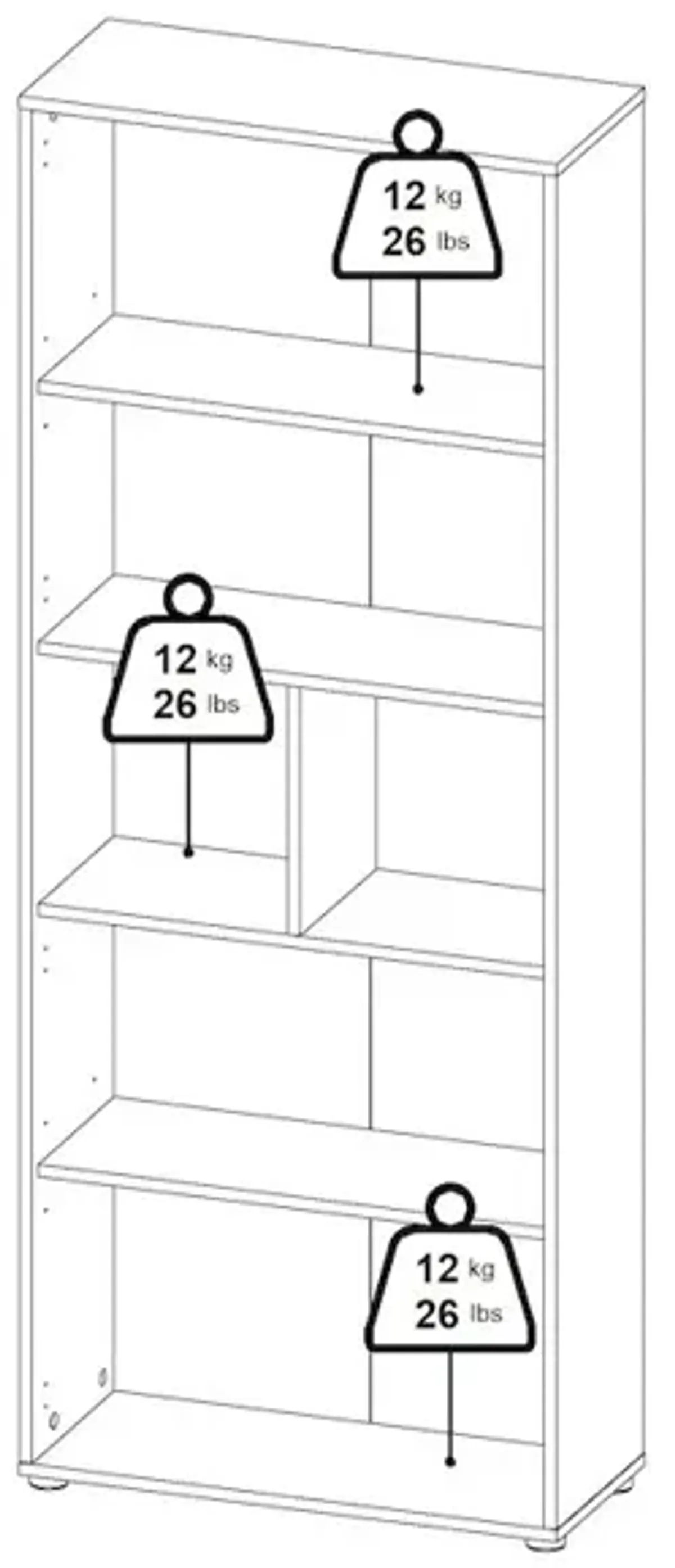 Tvilum 6 Shelf Boockase with 2 Doors, Home Office Storage